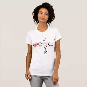 Süßes Herz mit Pfotenabdruck Katzenmama T-Shirt