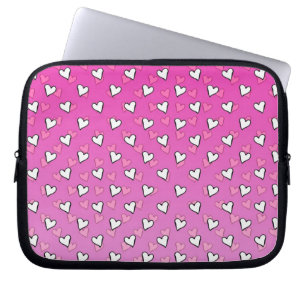 Süßes Herz-Muster in Rosa- und Weißtönen Laptopschutzhülle