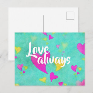 Süßes Herz Muster Liebe Immer Valentinstag Postkarte