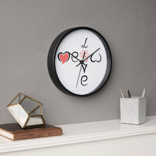 Süßes Herz-Pfoten-Abdruck-Design für Tierliebhaber Uhr