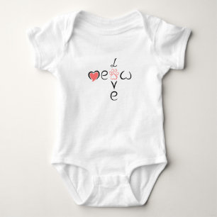 Süßes Herz-Pfotenabdruck-Design für Tierliebhaber Baby Strampler