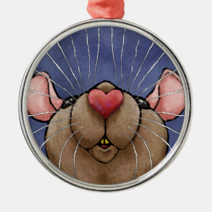 Süßes Herz-Ratten-Ornament Ornament Aus Metall