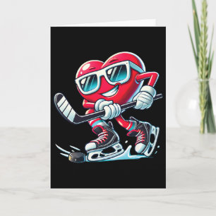 Süßes Herz spielt Eishockey Valentinstag Männer Karte
