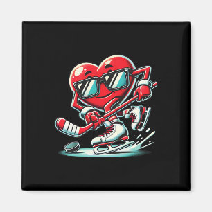 Süßes Herz spielt Eishockey Valentinstag Männer Magnet