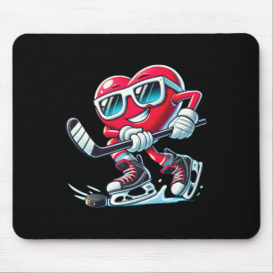 Süßes Herz spielt Eishockey Valentinstag Männer Mousepad
