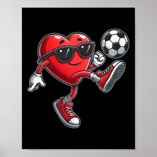 Süßes Herz spielt Fußball Valentinstag Fußball Bo Poster