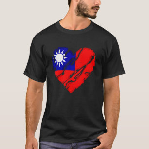Süßes Herz Taiwanesisch Flagge Ich Liebe Taiwan T T-Shirt