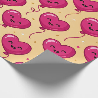 Süßes Herzballon-Muster Geschenkpapier