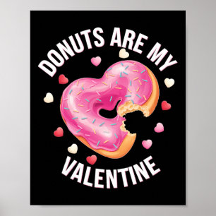 Süßes Herzdonut mit rosa Zuckerguss Valentinstag Poster