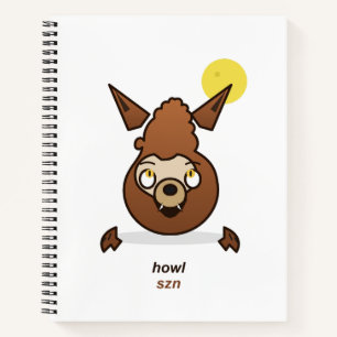 Süßes Heul-Saison-Cartoon-Werwolf-Halloween-Design Notizbuch