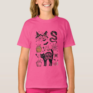 Süßes Hexen-Katze & Magie Halloween Mädchen T-ST-S T-Shirt