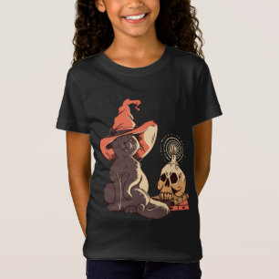 Süßes Hexenkatzen-Design T-Shirt