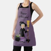 Süßes Hexenmädchen und eine Katze & Frohe Hallowee