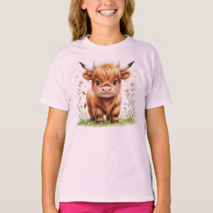 Süßes Highland-Kuh-Kinder-T-Shirt T-Shirt