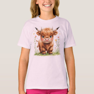 Süßes Highland-Kuh-Kinder-T-Shirt T-Shirt