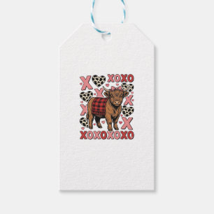 Süßes Highland-Rind XOXO Valentinstag Vintage-Shir Geschenkanhänger