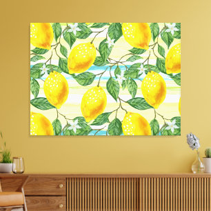 Süßes hip tropisches Sommer-Limonen-Fruchtmuster Leinwanddruck