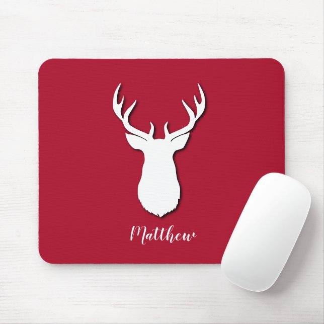 Süßes Hirsch-Trophäen-Muster Festlich Mousepad (Mit Mouse)