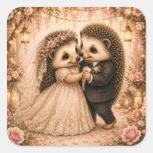 Süßes Hochzeit-Igel-Paar