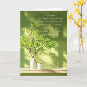 Süßes Hochzeitsschattierungen von Grün Fenster Karte
