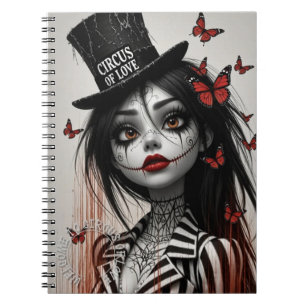 Süßes Horror-Mädchen Spiralblock – Valentinstag Notizblock
