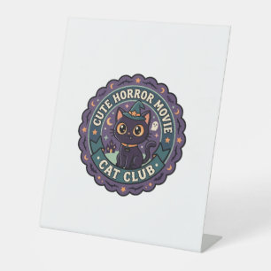 Süßes Horrorfilm-Katze Süße Katze T-Shirt-Design - Sockelschild