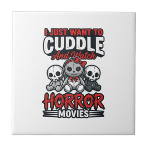 Süßes Horrorfilm-Kuschel-Vintage-Grafik-Shirt-Des Fliese