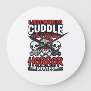 Süßes Horrorfilm-Kuschel-Vintage-Grafik-Shirt-Des Große Wanduhr