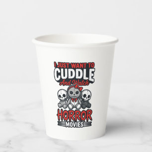 Süßes Horrorfilm-Kuschel-Vintage-Grafik-Shirt-Des Pappbecher