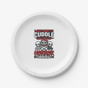Süßes Horrorfilm-Kuschel-Vintage-Grafik-Shirt-Des Pappteller