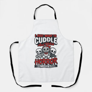 Süßes Horrorfilm-Kuschel-Vintage-Grafik-Shirt-Des Schürze
