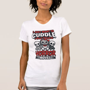 Süßes Horrorfilm-Kuschel-Vintage-Grafik-Shirt-Des T-Shirt