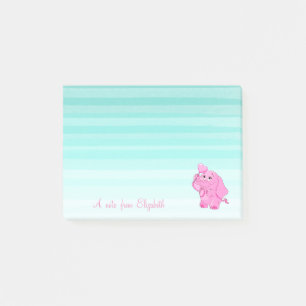 Süßes, hübsches, stilvolles Mädchen, Baby-Elefant Post-it Klebezettel