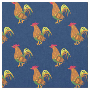 Süßes Huhn Hahn Kinder Babyzimmer Marineblau Stoff
