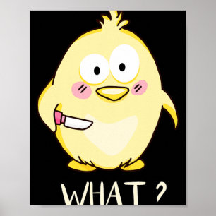 Süßes Huhn mit Messer - Erwachsenen Humor I Hühner Poster
