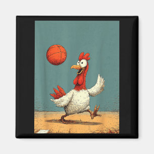 Süßes Hühner-Sport-Fun-Basketball-Design Magnet
