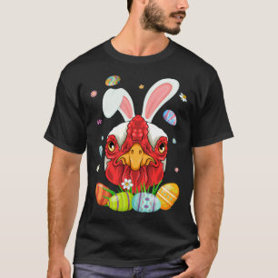 Süßes Hühnergesicht mit Hasenohren Bunte Eier Ea T-Shirt