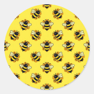 Süßes Hummel-Sommer-Muster Runder Aufkleber