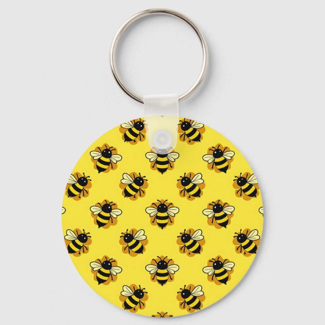 Süßes Hummel-Sommer-Muster Schlüsselanhänger (Vorderseite)
