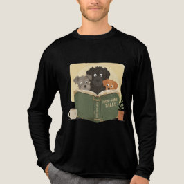 Süßes Hund-Lese Buch Liebhaber T-Shirt Tri-Blend Shirt