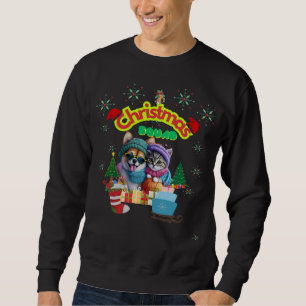 Süßes Hund- und Katzen-Weihnachtsteam-Design  Sweatshirt