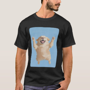 Süßes Hundegesicht Golden Retriever Blau T-Shirt