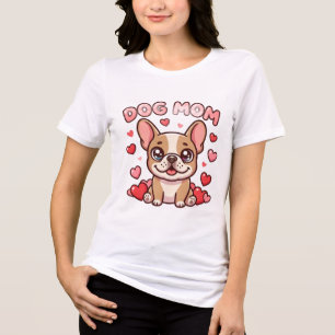 Süßes Hundemama T-Shirt – Lustiges „Hundemama“ Shi Tri-Blend Shirt