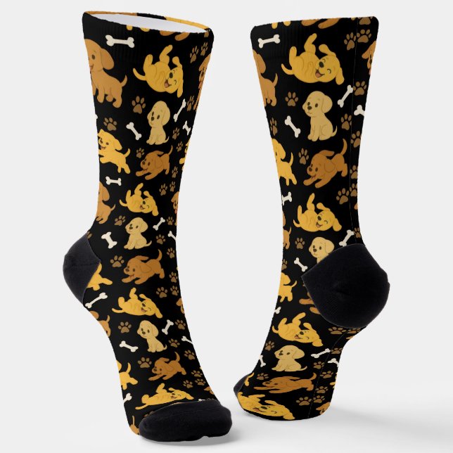 Süßes Hundemuster Socken (Gewinkelt)