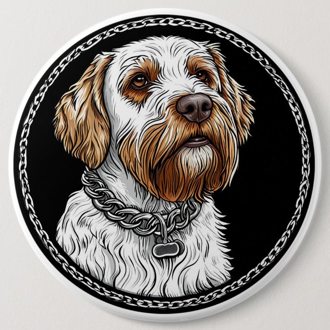 Süßes Hundeporträt Button (Vorderseite)