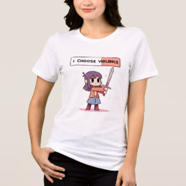 Süßes "Ich wähle Gewalt" Pixel-Art Mädchen mit Sch Tri-Blend Shirt