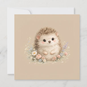 Süßes Igel-Häuschen-Idyll Blumen-Geschenk Einladung