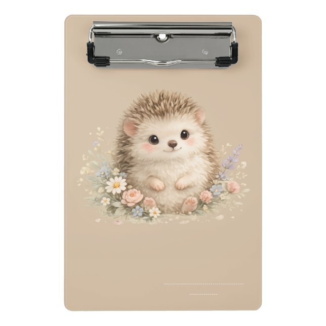Süßes Igel-Häuschen-Idyll Blumen-Geschenk Mini Klemmbrett (Vorderseite)