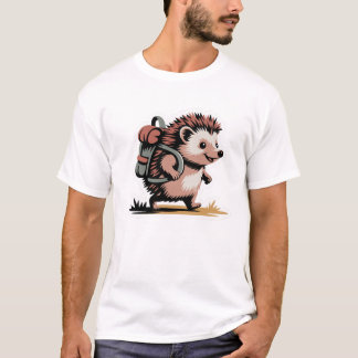 Süßes Igel-Rucksack-T-Shirt-Design T-Shirt
