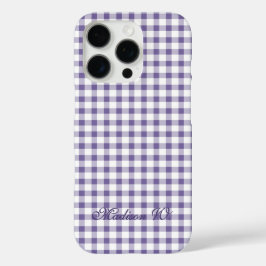 Süßes Indigo-Gingham-Muster iPhone 16 Pro Hülle